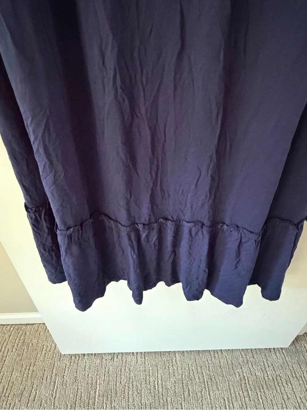 NWT women’s Michael Kors Navy Ruffle Cold-Shoulder Maxi Dress; XL